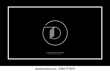  Alphabet letter D or DD vector logo icon