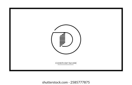  Alphabet letter D or DD vector logo icon