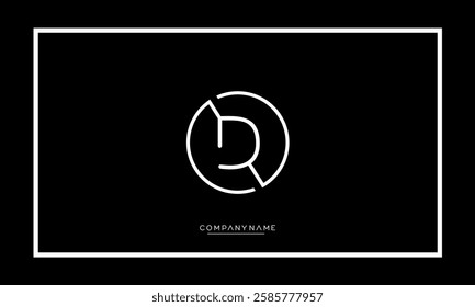  Alphabet letter D or DD vector logo icon