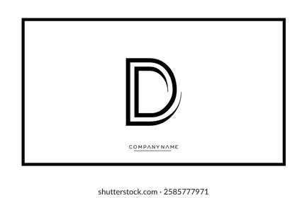  Alphabet letter D or DD vector logo icon