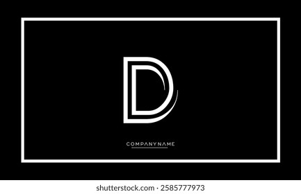  Alphabet letter D or DD vector logo icon