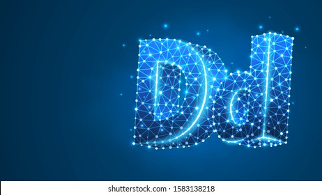 blue lowercase letter d