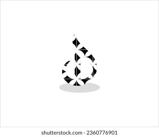 An alphabet letter D with a distinctive pattern