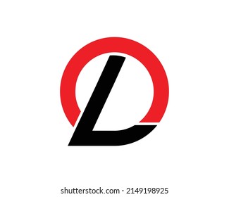 Alphabet letter D, OD, LO Round Design Logo Template. red and black Letter Professional Icon Design. 