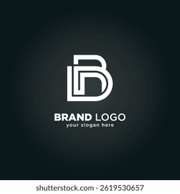 Alphabet Letter D and R Monogram Logo with Black Background.