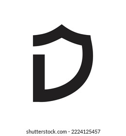 alphabet letter d shield shape logo identity vector illustration