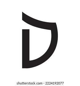 alphabet letter d shield shape logo identity vector illustration