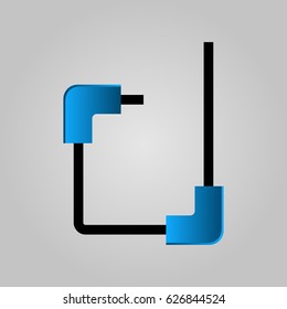 Alphabet Letter D. Technology Style, business icons and elements.