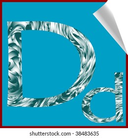 alphabet letter D, vector art illustration