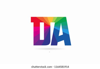 alphabet letter da d a logo combination design with rainbow colors suitable for a company or business