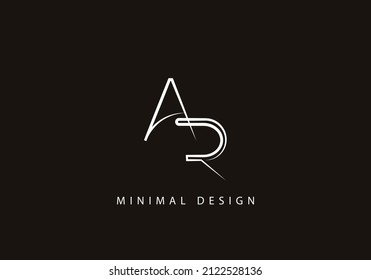 Alphabet letter DA logo design line art