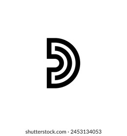 Vector de diseño del logotipo de la letra del alfabeto DC o CD. Icono de logotipo de DC Plantilla