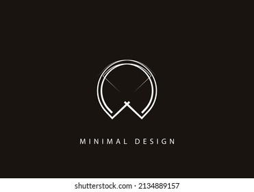 Alphabet letter DD logo design line art