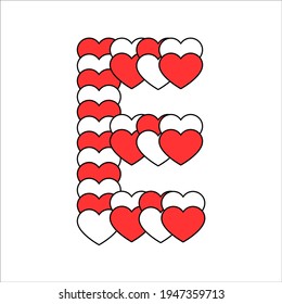 Alphabet letter design in the shape of love. A package of alphabet letters. Valentine's day