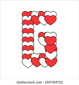 Alphabet letter design in the shape of love. A package of alphabet letters. Valentine's day