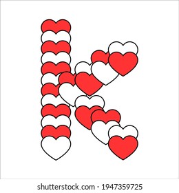 Alphabet letter design in the shape of love. A package of alphabet letters. Valentine's day