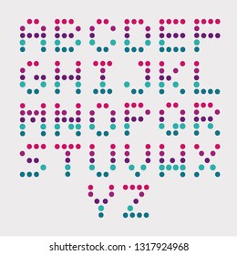 Alphabet or letter of digital colourful - dot multi color