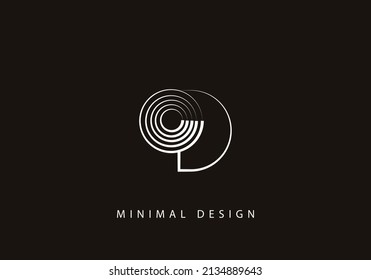 Alphabet letter DO logo design line art