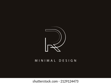 Alphabet letter DR logo design line art