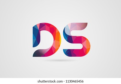 alphabet letter ds d s logo combination design with rainbow colors suitable for a company or business
