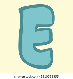 Alphabet Letter E  Cartoon style