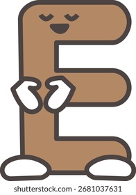 Alphabetbuchstabe E Niedliche Zeichenabbildung