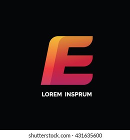 Alphabet letter E logotype. Color gradient logotype vector design template.