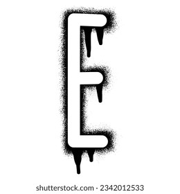 Alphabet-Brief E-Schablonengraffiti mit schwarzer Spray-Farbe