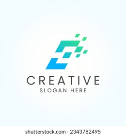 Alphabet Letter E tech logo design vector template