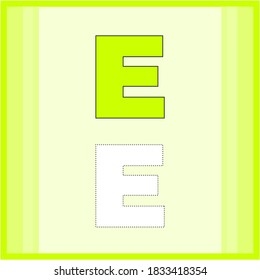 Alphabet letter E vector graphics, suitable for children's learning.