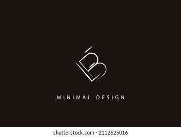 Alphabet letter EB logo design line art