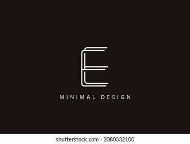Alphabet letter EE logo design icon line art