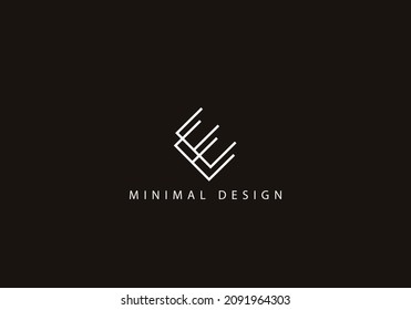 Alphabet letter EE logo design art line