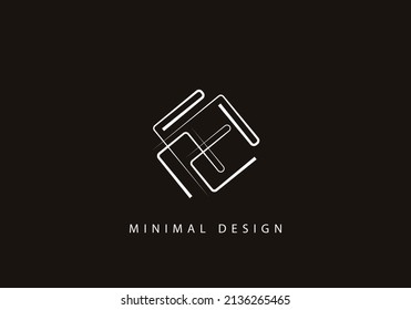Alphabet letter EE logo design line art