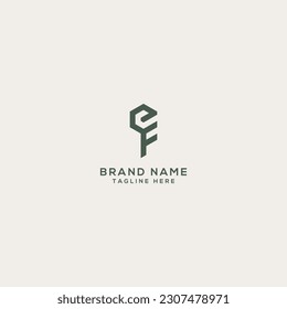 Alphabet letter EF FE monogram logo vector template. Initial based minimal flat icon vector