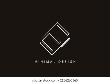 Alphabet letter EF logo design line art