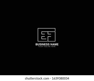Alphabet letter EF ef monogram logo vector enclosed design