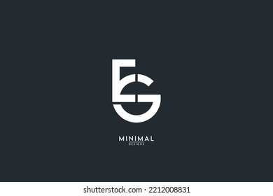 Alphabet letter EG, GE icon logo vector.