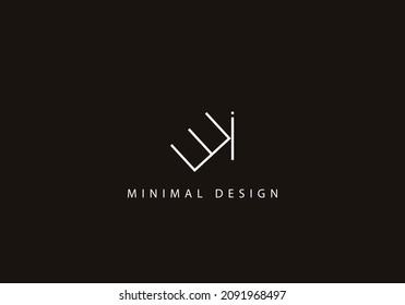 Alphabet letter EI logo design art line