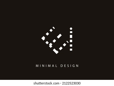 Alphabet letter EI logo design line art
