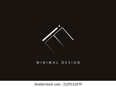 Alphabet letter EI logo design line art