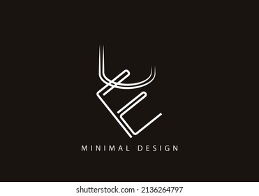 Alphabet letter EJ logo design line art