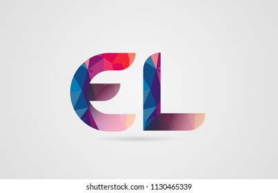 alphabet letter el e l logo combination design with rainbow colors suitable for a company or business