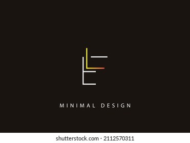 Alphabet letter EL logo design line art