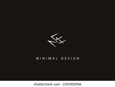 Alphabet letter EM logo design art line