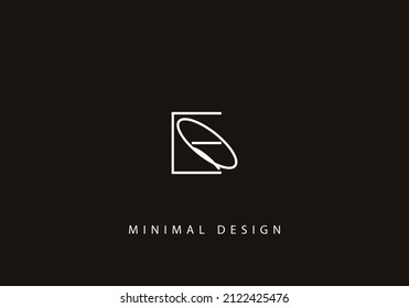 Alphabet letter EQ logo design line art