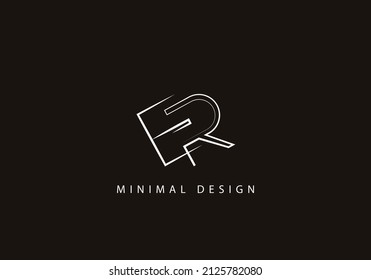 Alphabet letter ER logo design line art