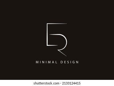 Alphabet letter ER logo design line art