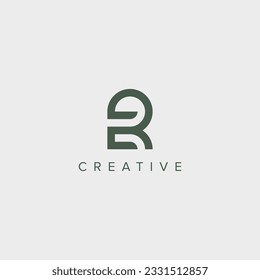 Alphabet letter ER RE logo design template - vector.