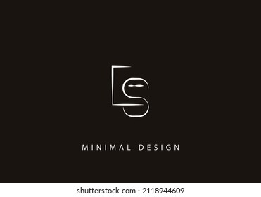 Alphabet letter ES logo design line art